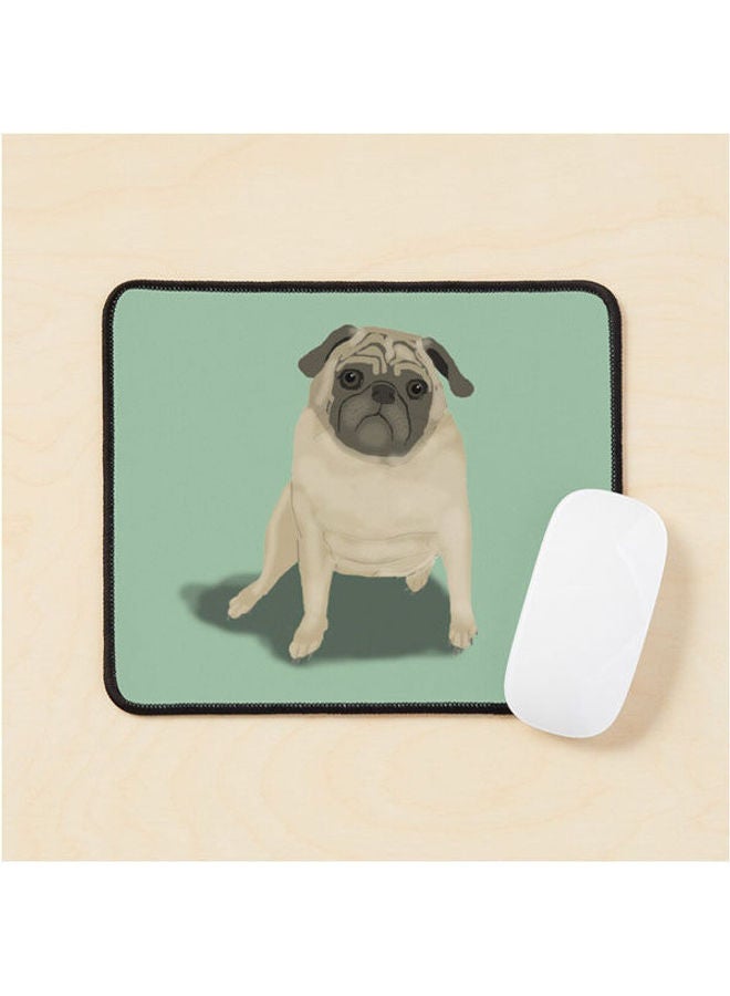 Pug Illustration Mouse Pad Multrcolour