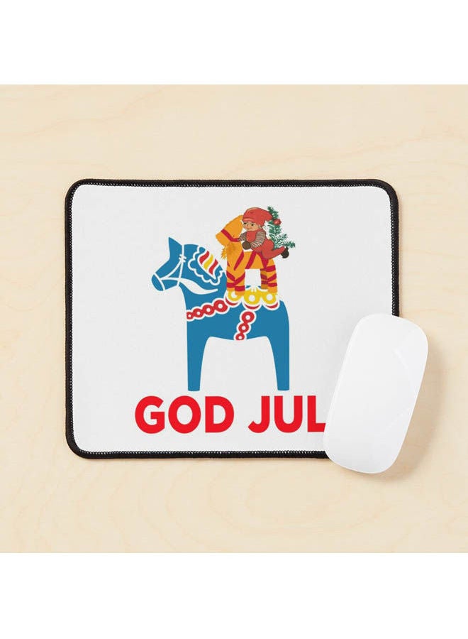 God Jul Merry Christmas Dala Horse Tomte Julbock Straw Goat Mouse Pad Multicolour