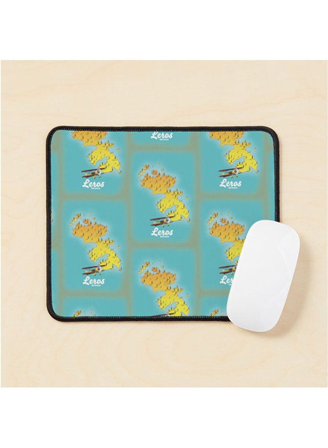 Leros Greece Map Mouse Pad Multrcolour