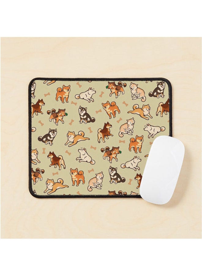 Shibes In Cream Mouse Pad Multrcolour 