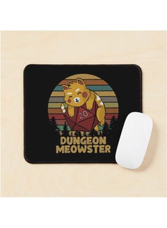Dungeon Meowster Funny Dnd Tabletop Gamer Cat D20 Mouse Pad Multrcolour