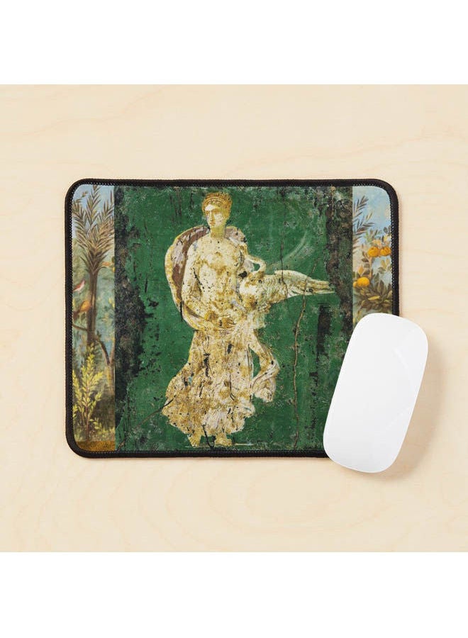 Generic Leda With Swan Pompeii Antique Roman Wall Paintings Flower Garden Flying Birds Quince And Apple Trees Mouse Pad Multicolour 