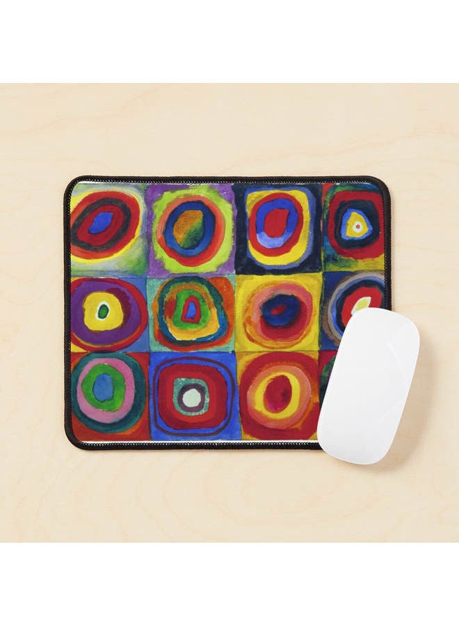 Generic - Color Study Squares With Concentric Circles Mouse Pad Multicolour - Image 1