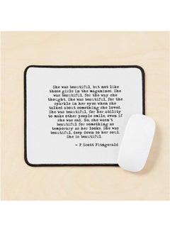 She Was Beautiful F Scott Fitzgerald Mouse Pad Multrcolour