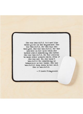 She Was Beautiful F Scott Fitzgerald Mouse Pad Multrcolour - v1643538567/N52507613A_1