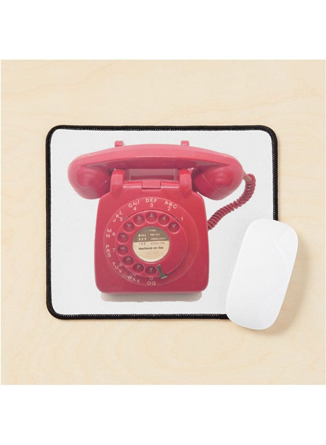 Red Vintage Telephone Mouse Pad Multrcolour