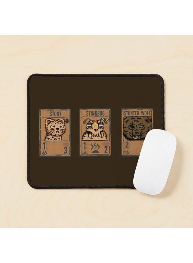 The Stoat The Stinkbug And The Stunted Wolf Mouse Pad Multicolour