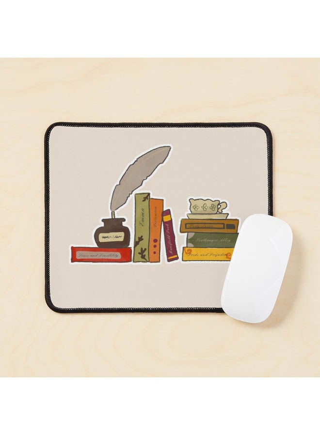 Generic - Jane Austen Book Collection Bookshelf Drawing Mouse Pad Multicolour - Image 1