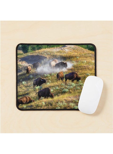 Bison At The National Bison Range Montana Mouse Pad Multrcolour