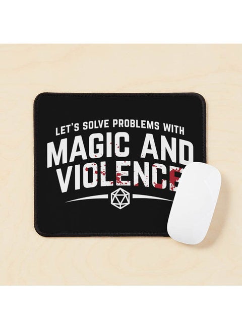 Let S Solve Problems With Magic And Violence Funny Dnd Gaming Mouse Pad Multicolour