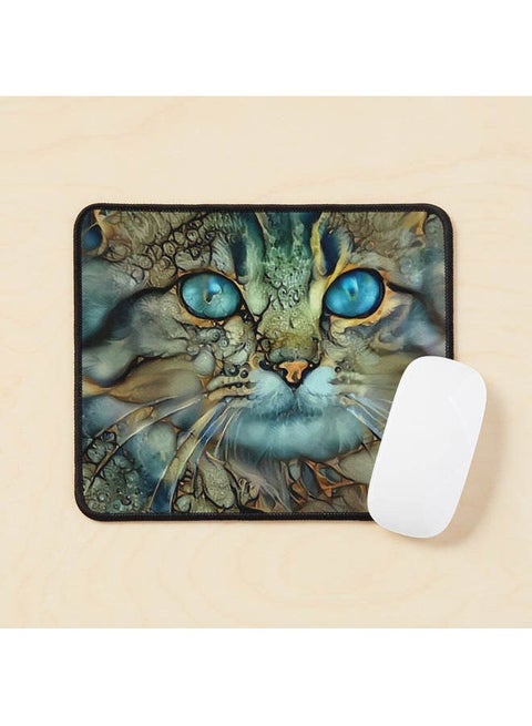 Catty Cat L%C3%A9A Roche Paintings Chat Cat Kitten Mouse Pad Multicolour