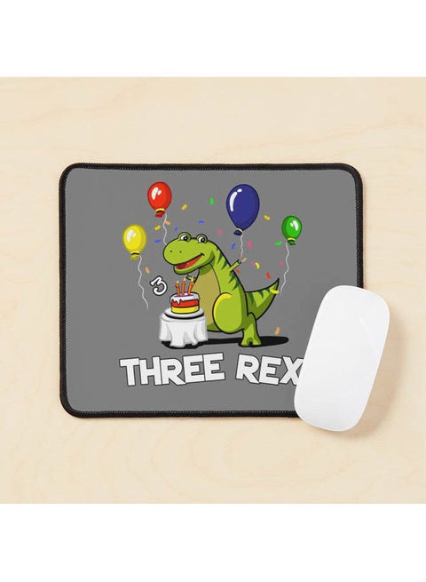 Three Rex 3Rd Birthday Party Cartoon T Rex Dinosaur Mouse Pad Multicolour