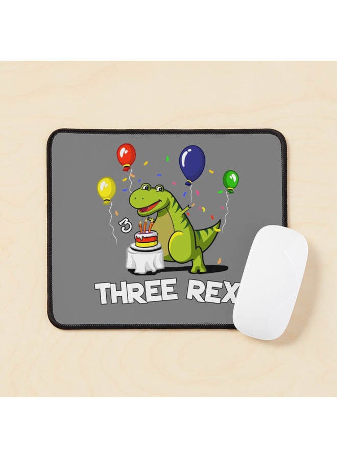 Generic - Three Rex 3Rd Birthday Party Cartoon T Rex Dinosaur Mouse Pad Multicolour - Image 1