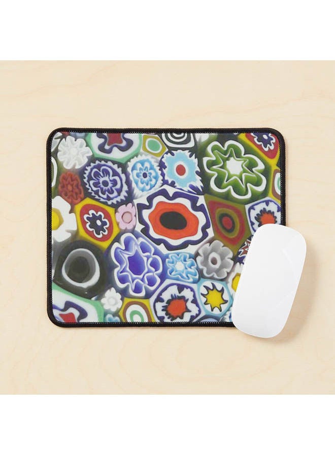 Millefiori Murano Italian Glass Print Mouse Pad Multicolour