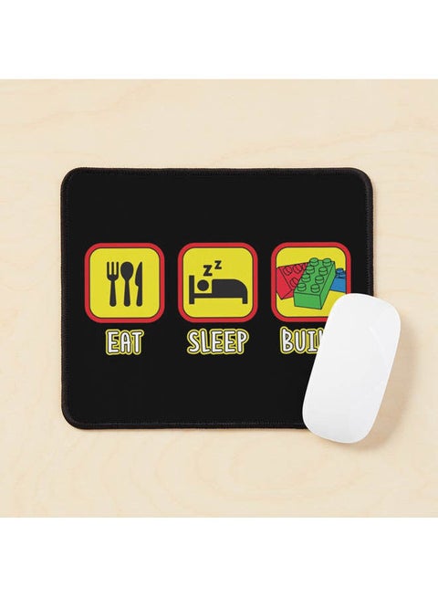 Eat Sleep Build Toy Brick Lover Blocks Mouse Pad Multicolour