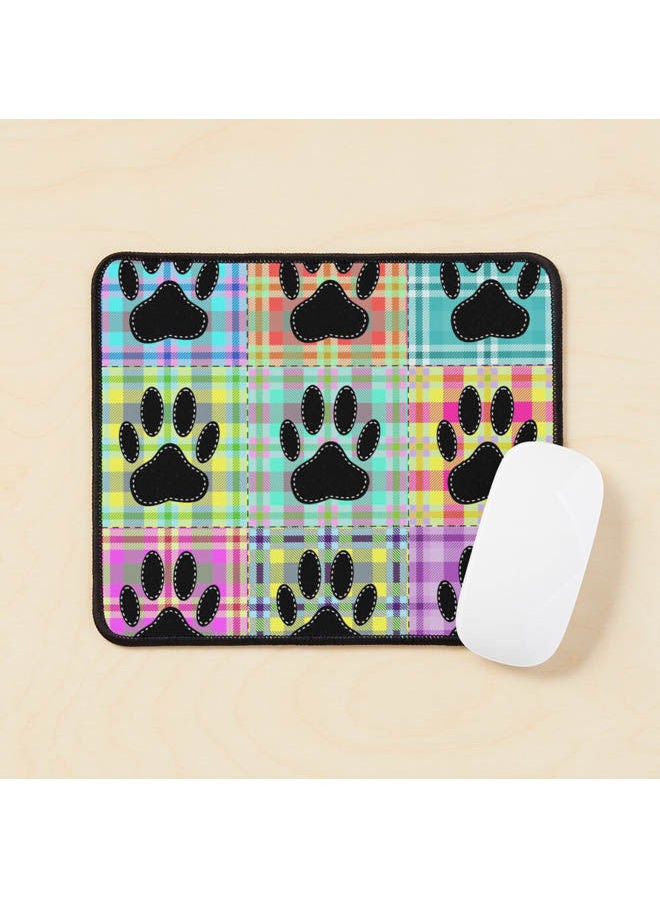 Dog Paw Pattern Quilt Print Mouse Pad Multicolour
