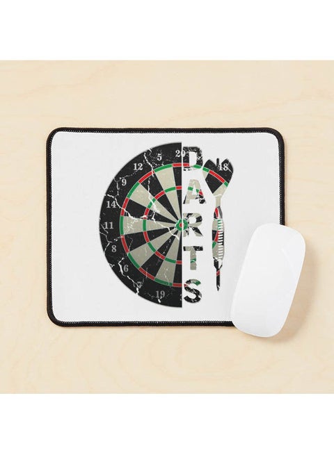 Darts Dartboard Typography Cracked Mouse Pad Multicolour