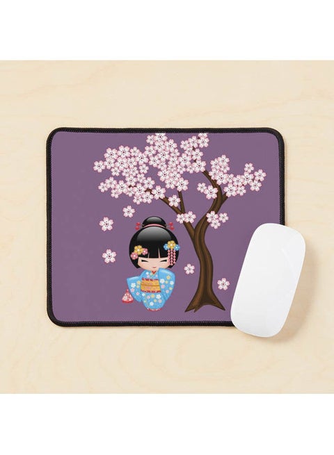 Japanese Maiko Kokeshi Doll V2 On Mouse Pad Multicolour
