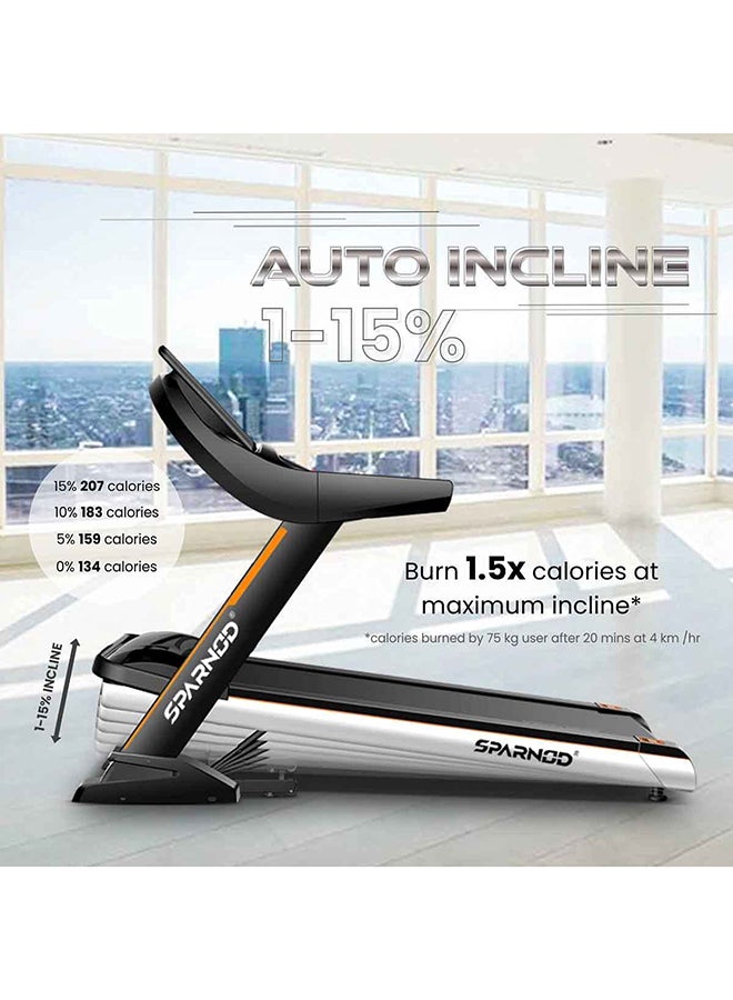 STC-4850 (4 HP AC Motor) Automatic Motorized Walking and Running Semi-Commercial Treadmill with Large LED Display, Auto Incline and Hydraulic Assist, Black