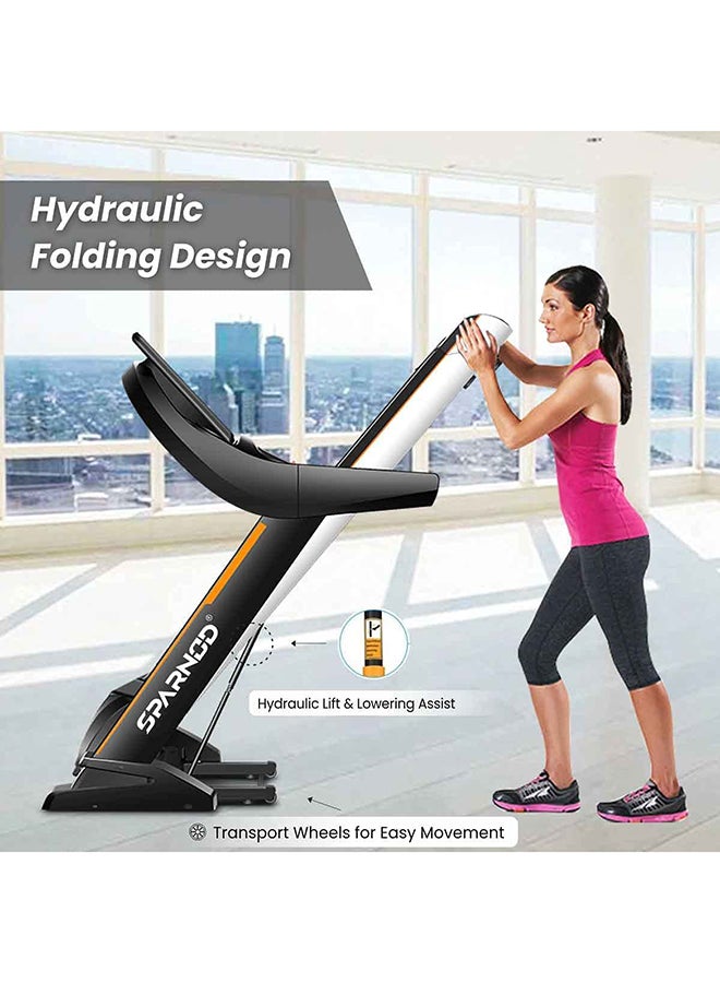 STC-4850 (4 HP AC Motor) Automatic Motorized Walking and Running Semi-Commercial Treadmill with Large LED Display, Auto Incline and Hydraulic Assist, Black