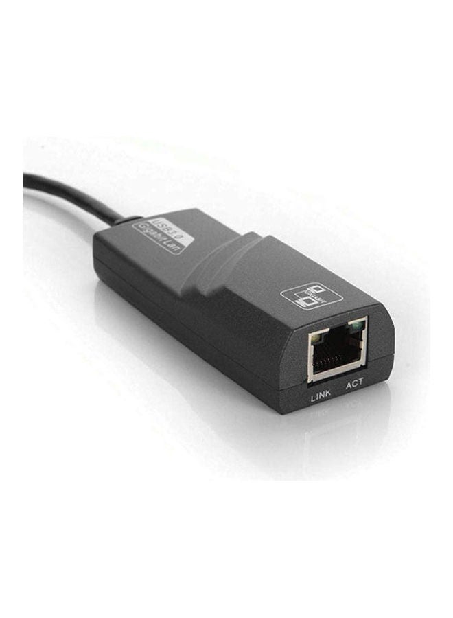 Ethernet Adapter Usb 3.0 To 10/100/1000 Network Rj45 Lan Black - Image 2