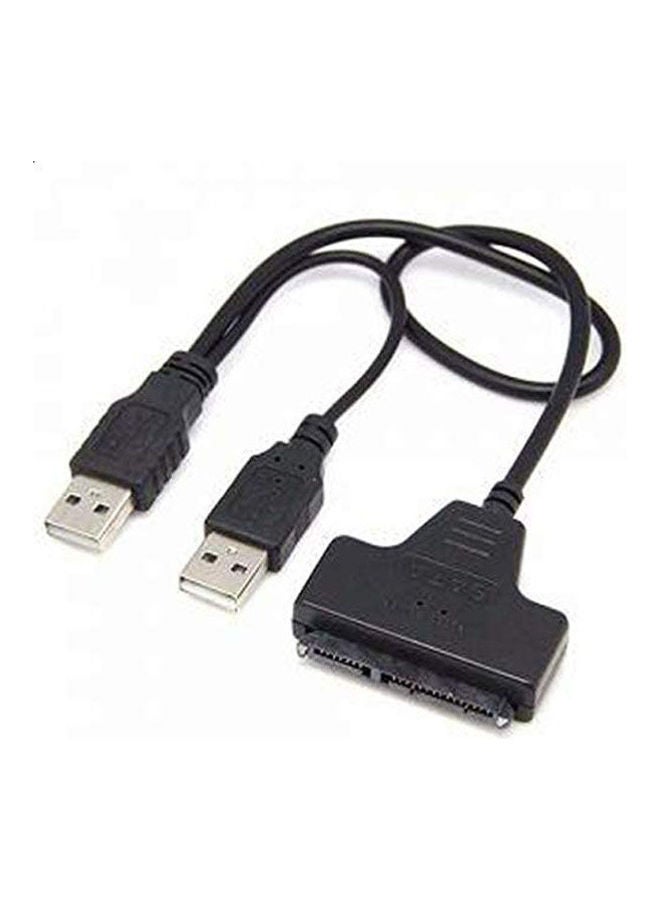 كابل محول من USB إلى SATA لون أسود.