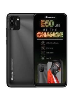 هايسنس E50 Lite ثنائي الشريحة، فحمي، 3 جيجابايت رام، 32 جيجابايت، 4G LTE  - Image 1
