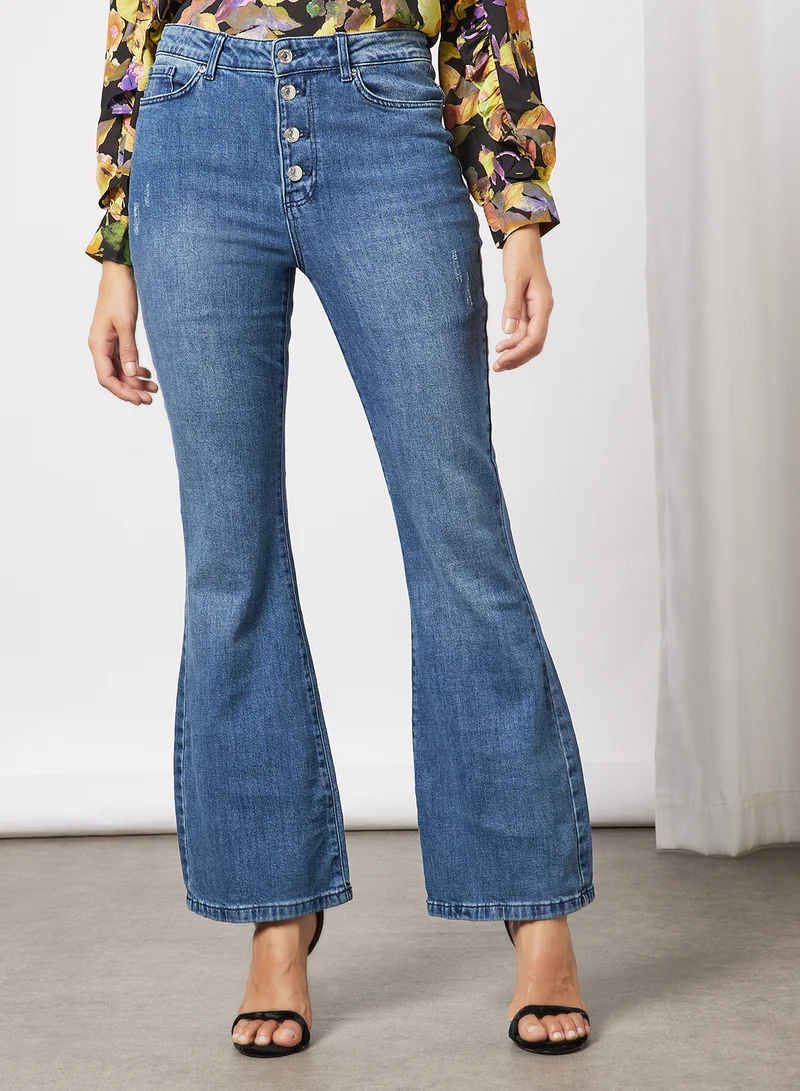 VERO MODA Flared Hem Jeans Blue
