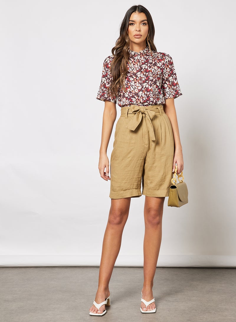 Aila Women's Casual Retro Half Sleeves Front Open Shirt Multicolour  - Image 4