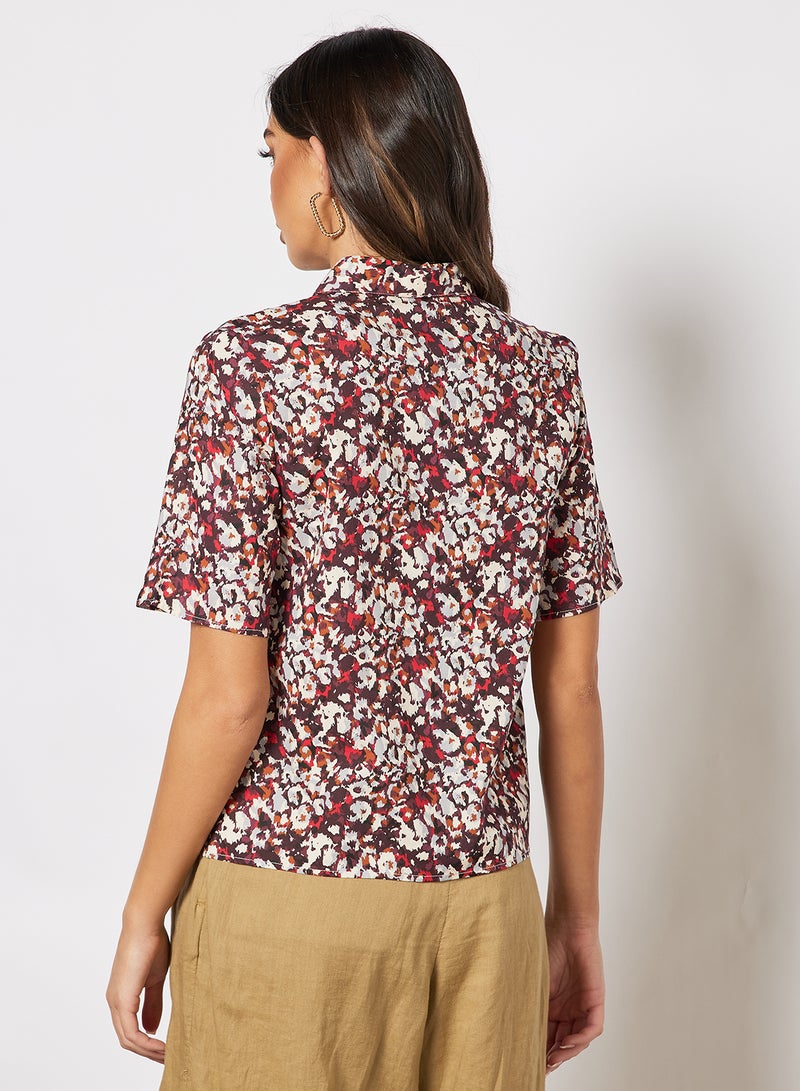 Aila Women's Casual Retro Half Sleeves Front Open Shirt Multicolour  - Image 2