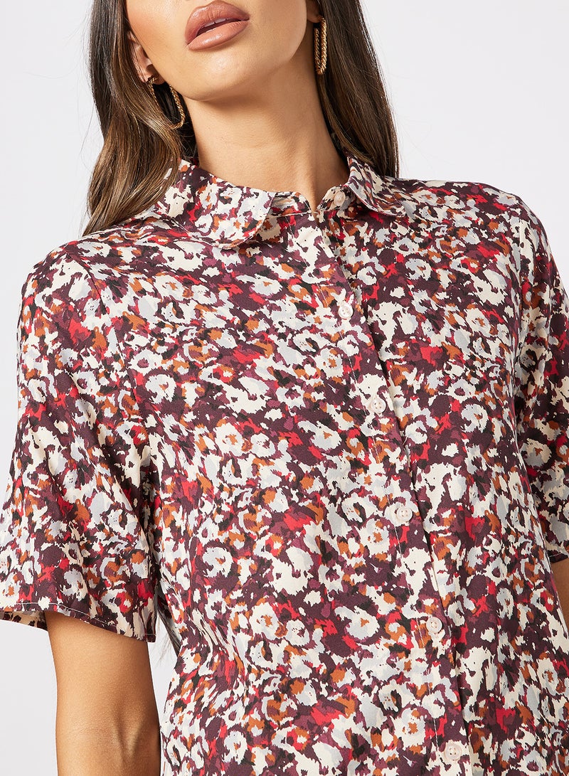 Aila Women's Casual Retro Half Sleeves Front Open Shirt Multicolour  - Image 3