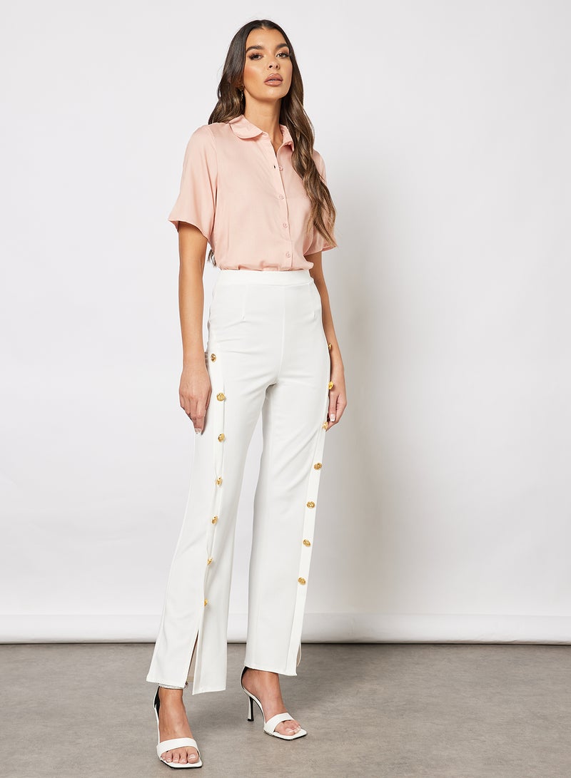 Aila - Women's Casual Retro Shirt Half Sleeves Front Open Pink - Image 1
