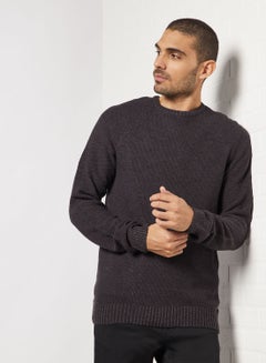 Ribbed Crew Sweater Black