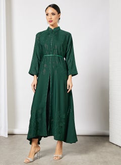 RVVIVA Embellished Abaya Deep Green  - Image 1