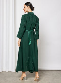 RVVIVA Embellished Abaya Deep Green  - Image 2