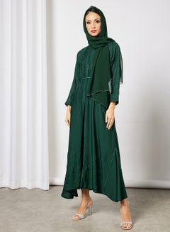 RVVIVA Embellished Abaya Deep Green  - Image 3