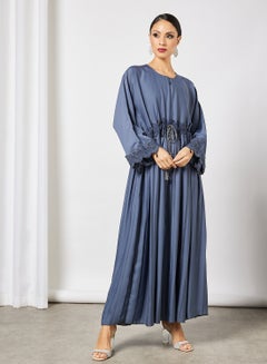 RVVIVA Applique Detailed Abaya Grey  - Image 1