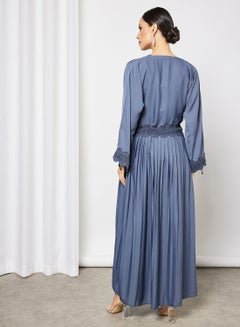 RVVIVA Applique Detailed Abaya Grey  - Image 2