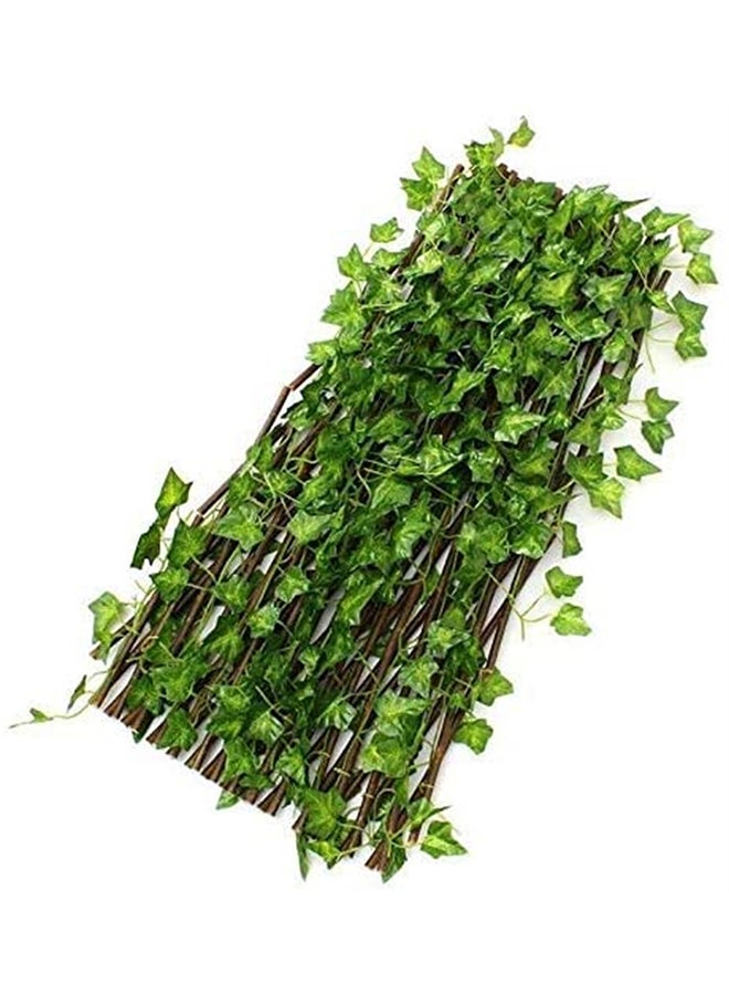 Generic Expandable Wicker Fence With Faux Plants Green/Brown 1.20meter  - Image 4