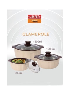 JAYPEE 3-Piece Casserole Glamerole Set Beige 1500ml  - Image 5