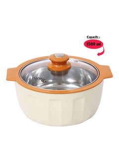 JAYPEE 3-Piece Glamerole Casserole Set Cream and Orange 3-Pieceml  - Image 2