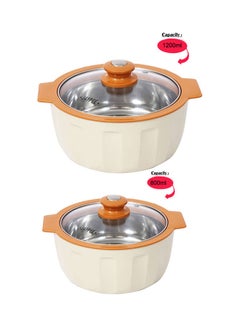 JAYPEE 3-Piece Glamerole Casserole Set Cream and Orange 3-Pieceml  - Image 3