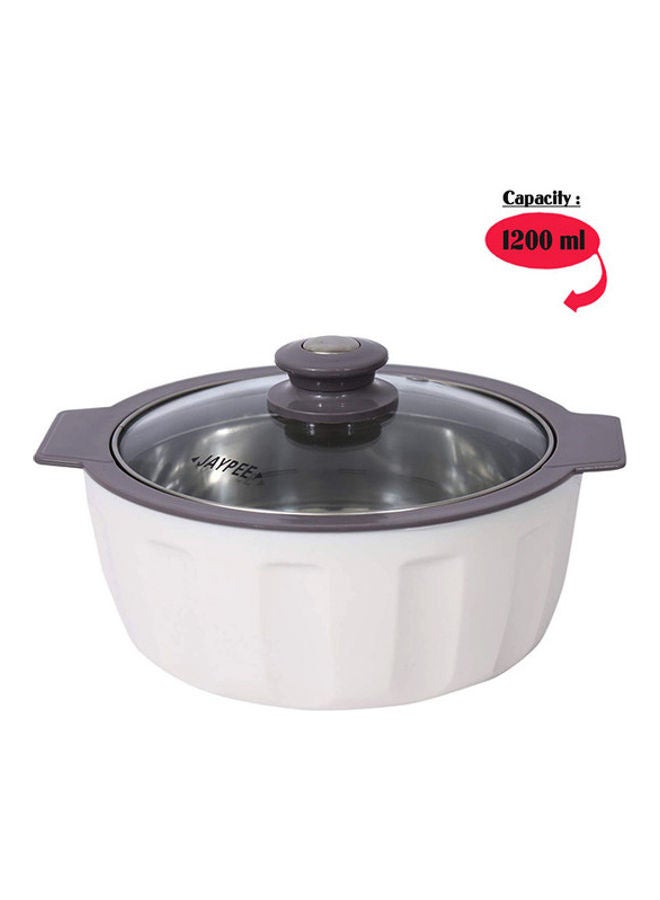 JAYPEE 3-Piece Glamerole Casserole Set White/Grey 3-Pieceml - Image 3