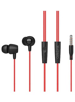 In Ear Wired Headphones 3.5Mm Stereo Bass Earphone In-Ear Headset Music Earbuds Wire With Mic Red