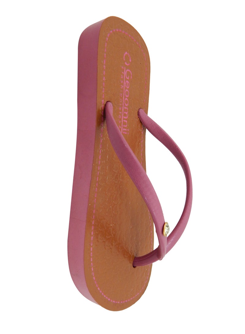 Geoomnii - Adama Printed Slip On Slipper Pink/Brown - Image 1
