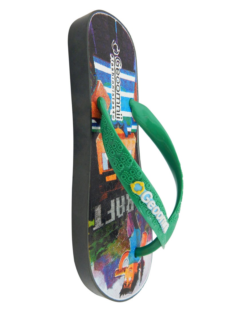 Geoomnii Calcito 1 Printed Slip On Slipper Green  - Image 4