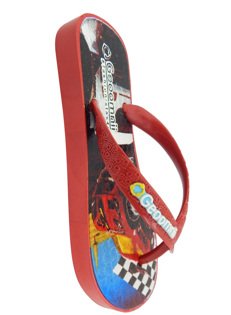 Geoomnii - Dylan Printed Slip On Slipper Red - Image 1