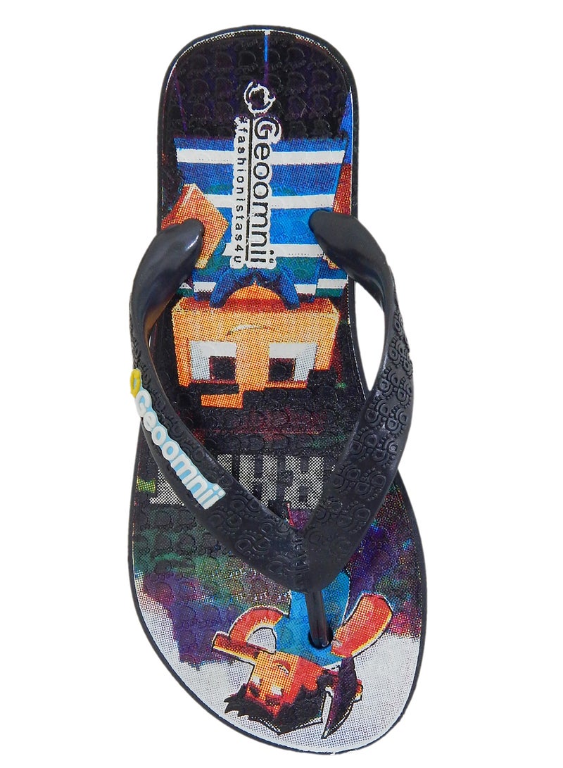 Geoomnii - Keif Printed Slip On Slipper Blue - Image 1