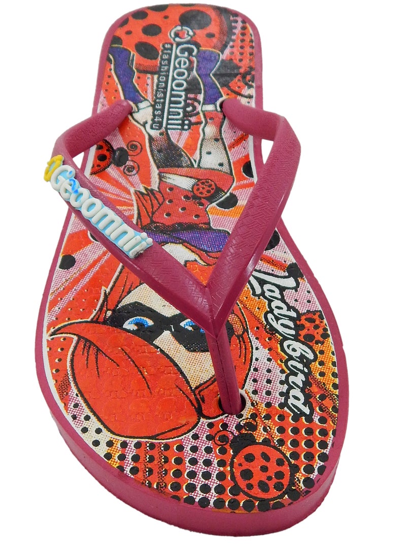 Geoomnii Terris Printed Slip On Slipper Fushcia - Image 3