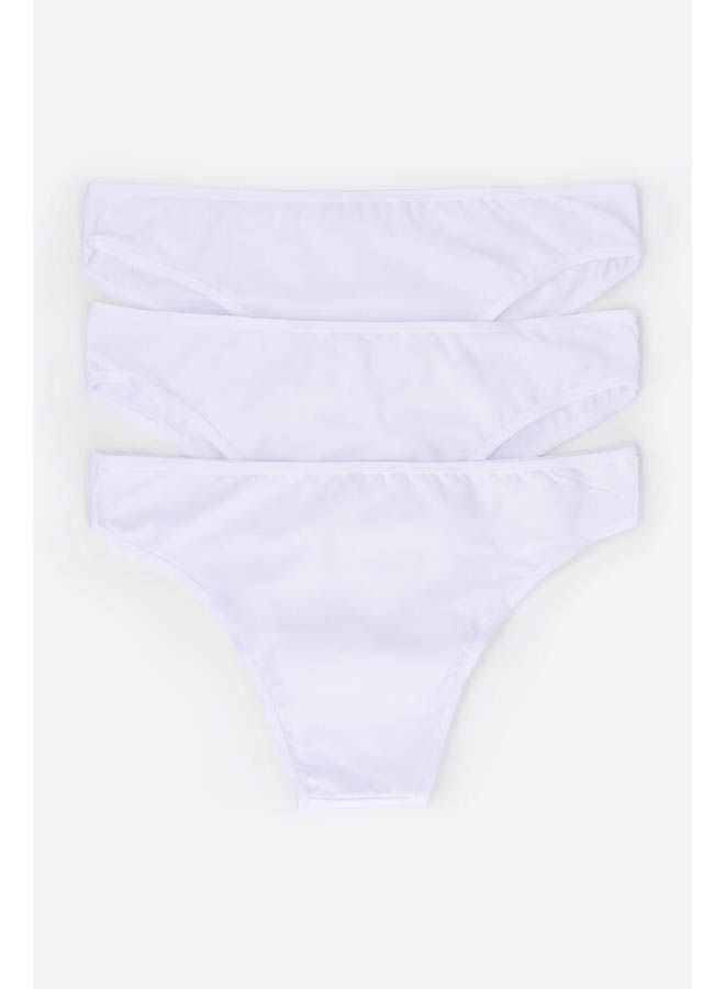 women'secret Pack of 3 microfiber Brazilian briefs White- Cream  - Image 1